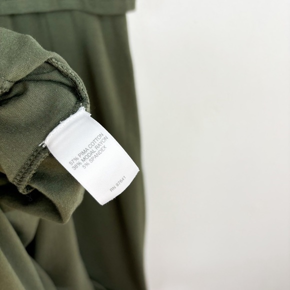 J. Jill Green Button Front Pima Cotton Modal Blend Shirt Dress Sz M - Picture 8 of 9